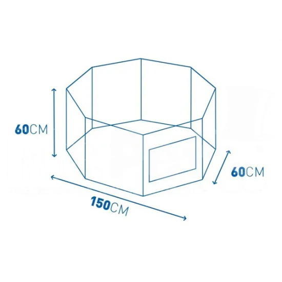 DUVO+ OGRADA PUPPY RUN WITH DOOR & NET & HOOKS 60X60CM BLACK