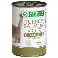 Nature's Protection konzerva za mačke - Sterilised - Turkey&Salmon&Rice 400g