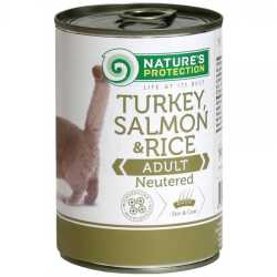 Nature's Protection konzerva za mačke - Sterilised - Turkey&Salmon&Rice 400g