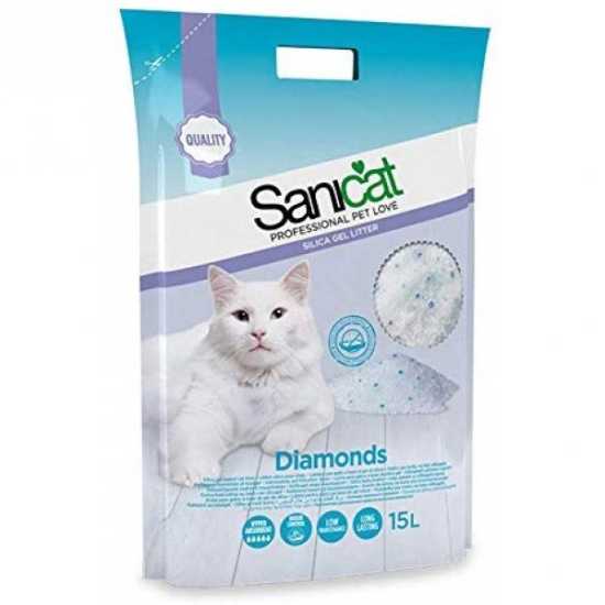 Sanicat silikonski posip za mačke Diamonds 5L