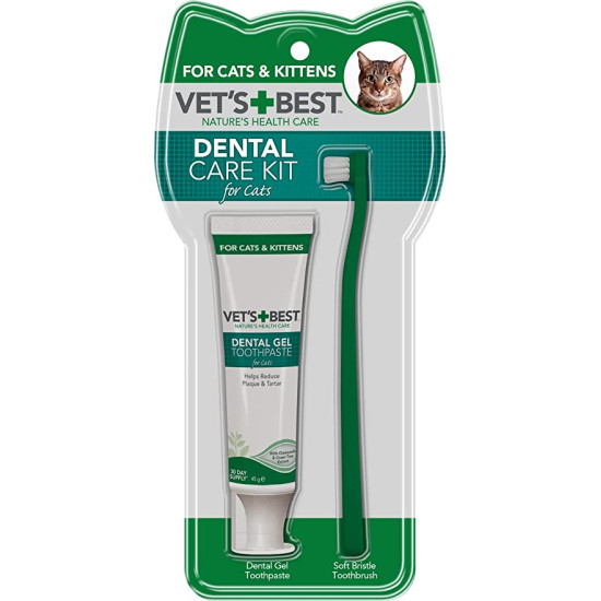 Vet's Best Dental komplet za mačke - četkica i pasta za zube