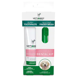 Vet's Best Dental komplet za štence - četkica i pasta za zube Vet's Best Dental komplet za štence - četkica i pasta za zube