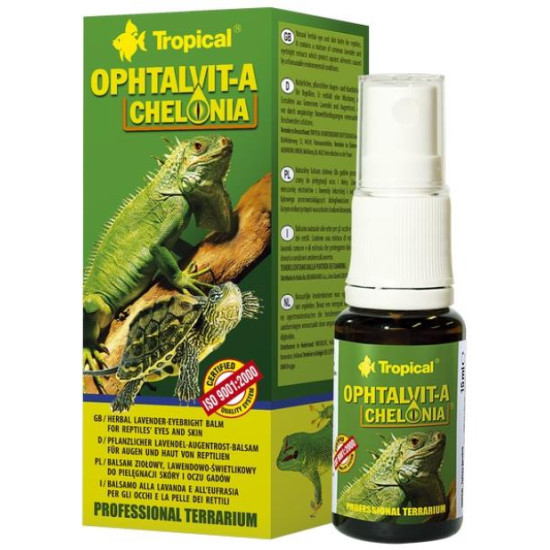 OPHTALVIT-A CHELONIA preparat sa ekstraktom lavande i vidca za zaštitu očiju i kože reptila 15ml Tropical OPHTALVIT-A CHELONIA preparat sa ekstraktom lavande i vidca za zaštitu očiju i kože reptila 15ml
