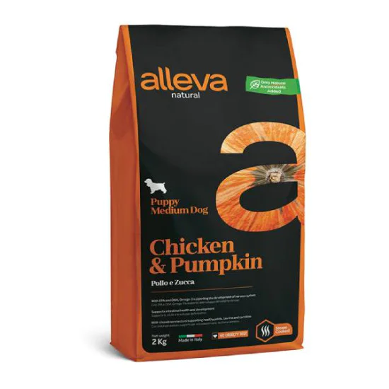 Alleva hrana za pse NATURAL Puppy Medium - piletina i bundeva 2kg