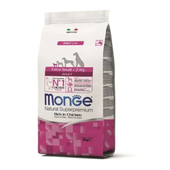 Monge hrana za pse Extra Small Adult - Piletina 3kg