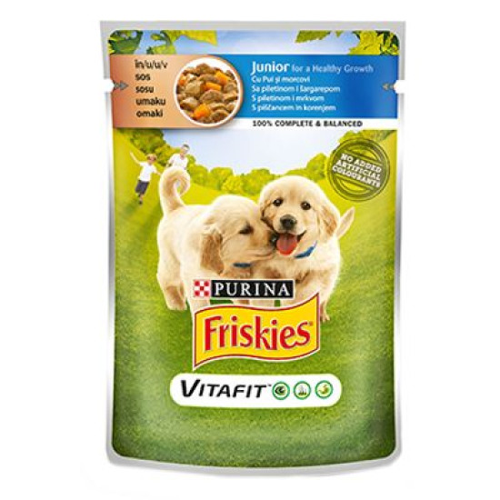 Friskies sos za pse Junior - piletina i šargarepa 85g Friskies sos za pse Junior - piletina i šargarepa 85g