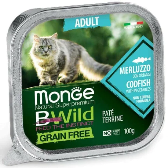 Monge BWild pašteta za mačke - bakalar i povrće 100g Monge BWild pašteta za mačke - bakalar i povrće 100g