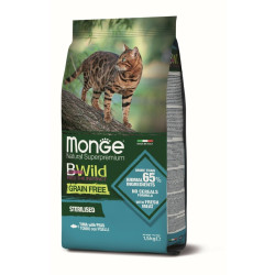 MONGE BWild hrana za mačke Grain Free Sterilised - tuna i grašak 1.5kg