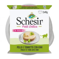 Schesir Mousse Petit Delice Tuna, Piletina i Kivi 2x40g