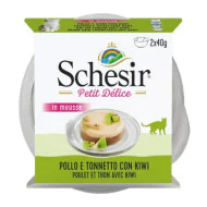 Schesir Mousse Petit Delice Tuna, Piletina i Kivi 2x40g