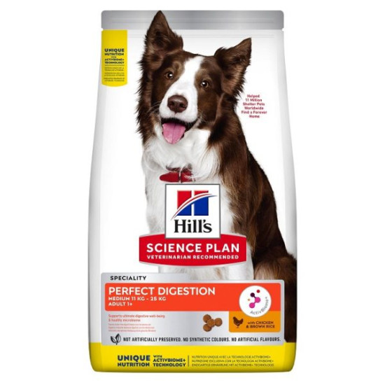 Hill's Science Plan hrana za pse Medium Adult PERFECT DIGESTION - Piletina 14kg Hills Science Plan hrana za pse Medium Adult PERFECT DIGESTION - Piletina 14kg