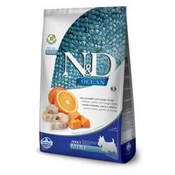 N&D Ocean hrana za pse Adult Mini - Bakalar, Bundeva i narandža 2.5kg