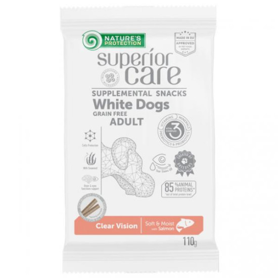 Natures Protection Superior Care White dog poslastice za pse Clear Vision - Losos 110g