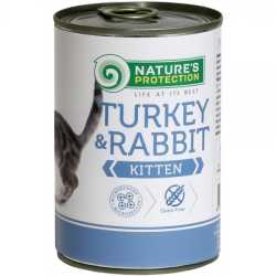 Nature's Protection konzerva za mačke Kitten - Turkey&Rabbit 400g