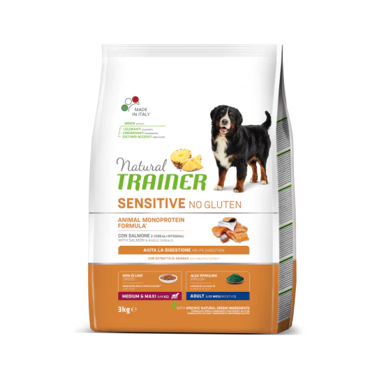 Trainer Natural SENSITIVE No Gluten hrana za pse - Losos - Medium/Maxi Adult 3kg