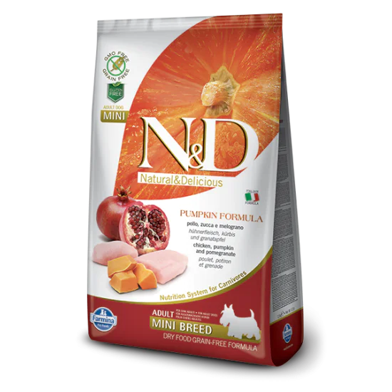 N&D Pumpkin hrana za pse Adult Mini - Piletina i nar 2.5kg