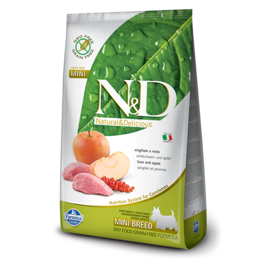 N&D Prime hrana za pse Adult Mini - Divlja svinja i jabuka 2.5kg