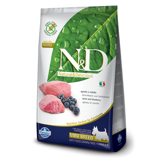 N&D Prime hrana za pse Adult Mini - Jagnjetina i borovnica 7kg