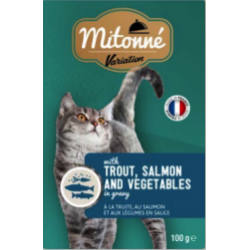Mittone - komadići pastrmke i lososa sa povrćem u sosu 22x 100gr 