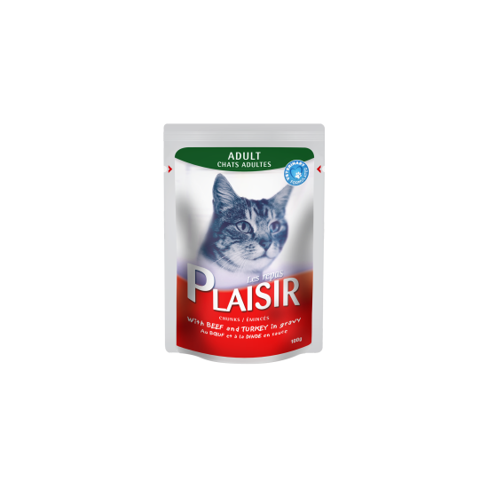 Plaisir - komadići govedine i ćurke u sosu 22x100g