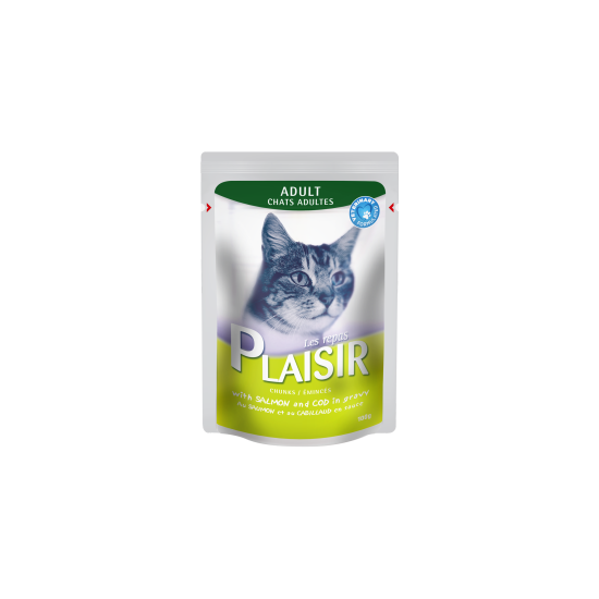 Plaisir - komadići lososa i bakalara u sosu 22x 100gr