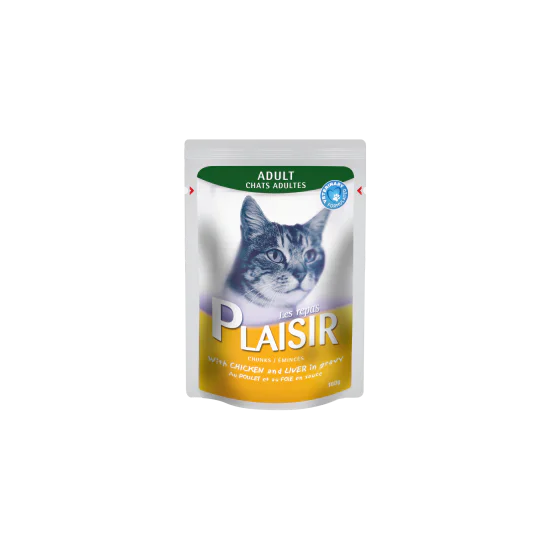 Plaisir - komadići piletine i jetre u sosu 22x100g