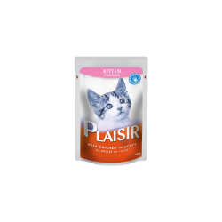 Plaisir kesica za mačke Kitten komadići piletine i jetre u sosu  22x100g