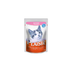 Plaisir kesica za mačke Kitten komadići piletine i jetre u sosu  22x100g