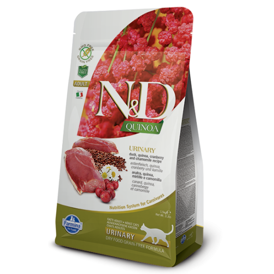 N&D Quinoa hrana za mačke - Urinary Duck Cranberry & Chamomille 1.5kg