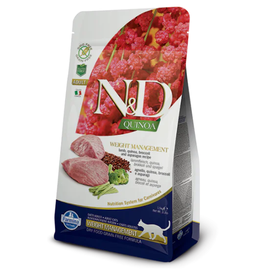 N&D Quinoa hrana za mačke - Weight Management Lamb Broccoli & Asparagus 300g