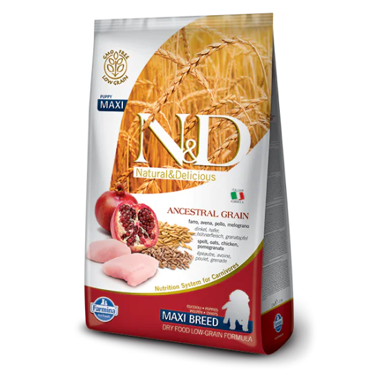 N&D Ancestral Grain hrana za pse Puppy Medium&Maxi - Piletina i nar 12kg