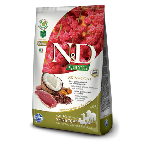 N&D Quinoa hrana za pse Medium&Maxi Skin&Coat - Duck 2.5kg