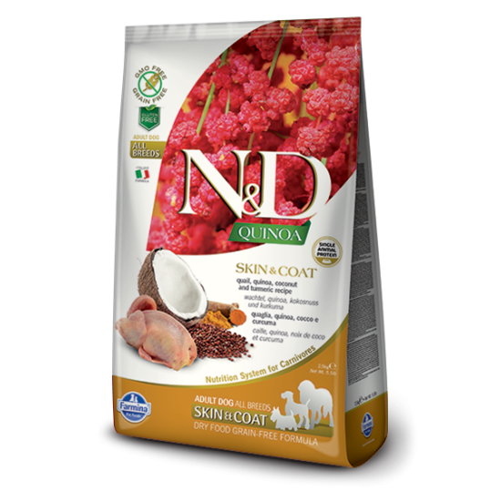 N&D Quinoa hrana za pse Medium&Maxi Skin&Coat - Quail 7kg
