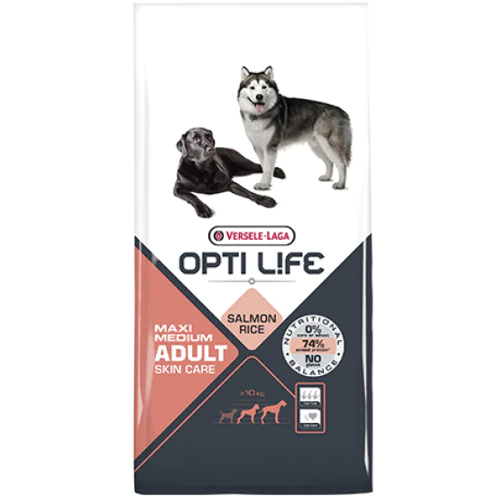 Opti Life hrana za pse Adult Skin Care Medium&Maxi - Losos 12.5kg
