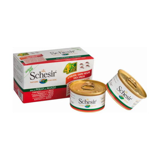 Schesir dog multipack piletina i govedina 4x85gr