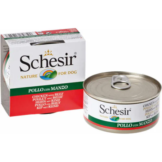 Schesir konzerva za pse - Piletina i govedina 150g Schesir konzerva za pse - Piletina i govedina 150g