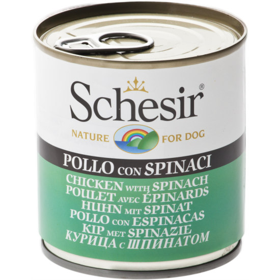Schesir dog konzerva za pse - Piletina i spanać 285g