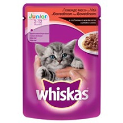 WHISKAS kesica za mačke Junior - govedina u želeu 100gr